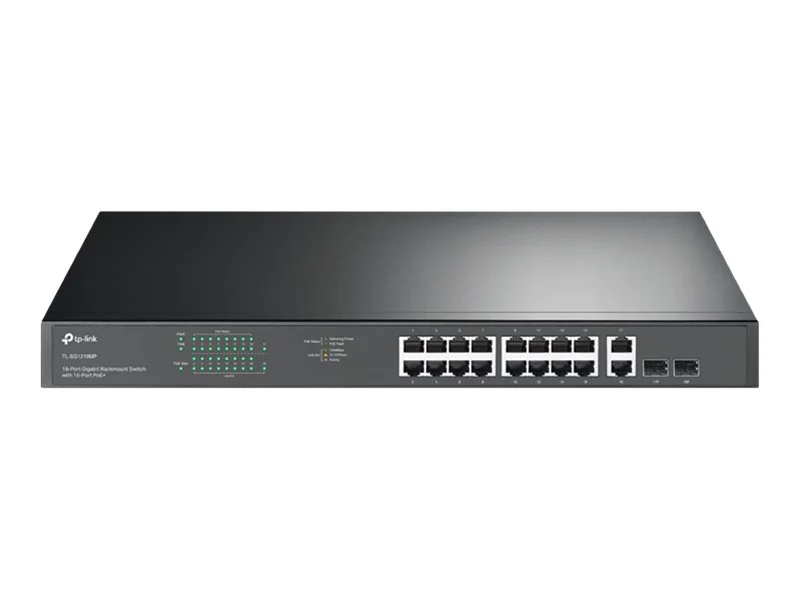 TP-Link JetStream TL-SG1218MP V5 - Switch - 16 x 10/100/1000 (PoE+) + 2 x 10/100/1000 + 2 x Combo Gigabit SFP/RJ-45 - an Rack montierbar - PoE+ (250 W) TP-Link JetStream TL-SG1218MP V5 - Switch - 16 x 10/100/1000 (PoE+) + 2 x 10/100/1000 + 2 x Combo Gigabit SFP/RJ-45 - an Rack montierbar - PoE+ (250 W)