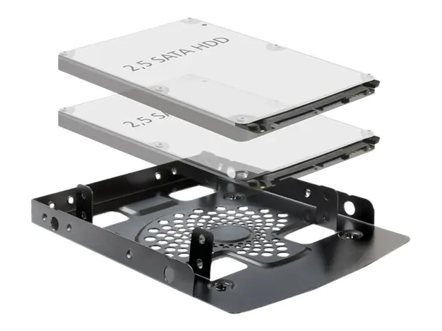 Delock Installation frame 3.5" > 2 x 2.5" HDD - Laufwerksschachtadapter - 3,5" auf 2,5" (8.9 cm to 6.4 cm) - Schwarz