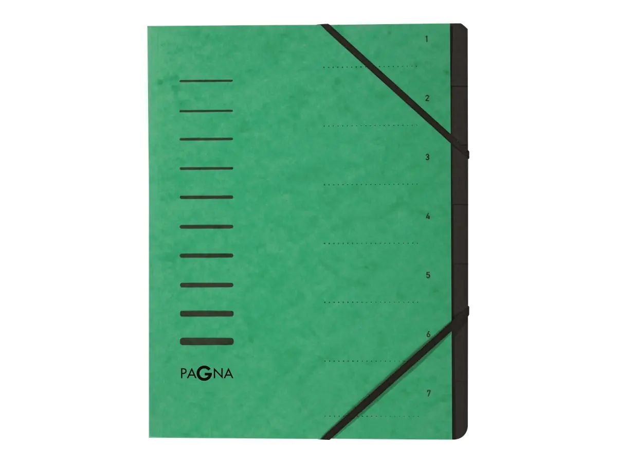PAGNA Ordnungsmappe 40058-03 DIN A4 7Fächer Pressspan grün