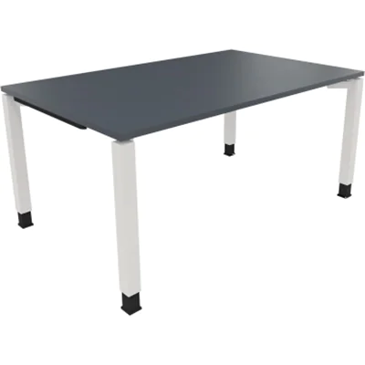 Schreibtisch Vierfuß Quadratrohr B1600xT1000xH680-820 ws/Lavagrau Schreibtisch Vierfuß Quadratrohr B1600xT1000xH680-820 ws/Lavagrau