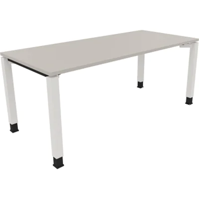 Schreibtisch Vierfuß Quadratrohr B1800xT800xH680-820 ws/Akazie hell Schreibtisch Vierfuß Quadratrohr B1800xT800xH680-820 ws/Akazie hell