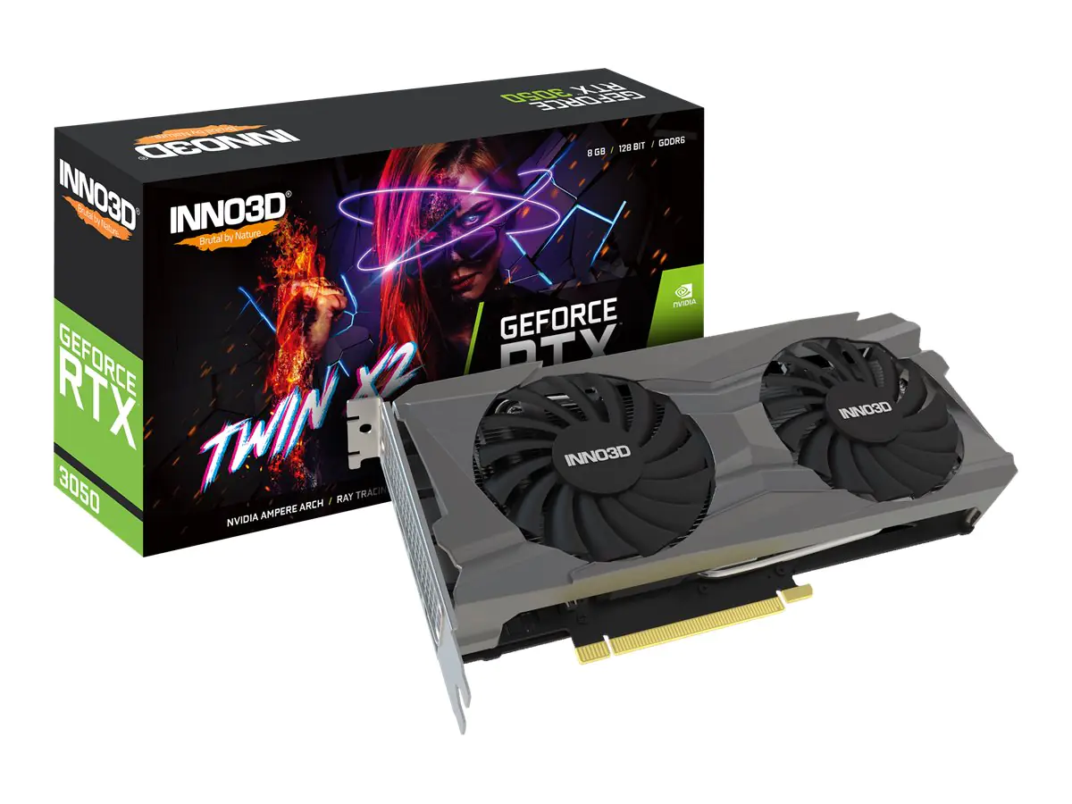Inno3D GeForce RTX 3050 TWIN X2 - Grafikkarten - GF RTX 3050 - 8 GB GDDR6 - PCIe 4.0 - 3 x DisplayPort, HDMI