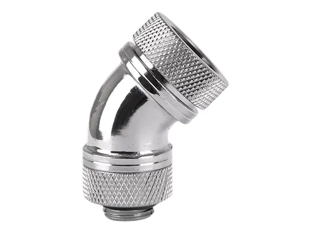 Thermaltake Pacific G1/4 PETG Tube 45-Degree Compression - Flüssigkeitskühlsystem-Anschlussadapter - Chrom
