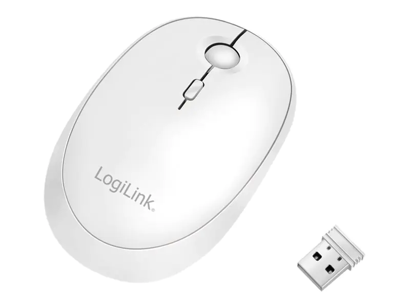 LogiLink - Maus - optisch - kabellos - 2.4 GHz, Bluetooth 4.0 - kabelloser Empfänger (USB) - weiß