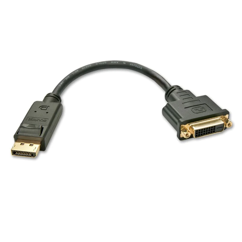 Lindy - DisplayPort-Adapter - DisplayPort (M) zu DVI-D (W) - 15 cm - Schwarz Lindy - DisplayPort-Adapter - DisplayPort (M) zu DVI-D (W) - 15 cm - Schwarz