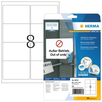 HERMA Etikett Movabels 10018 99,1x67,7mm weiß 200 St./Pack HERMA Etikett Movabels 10018 99,1x67,7mm weiß 200 St./Pack
