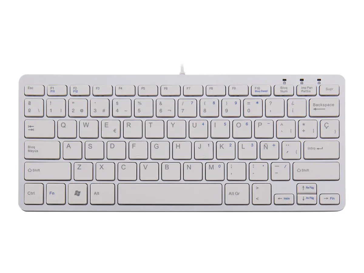 R-Go Compact Tastatur, QWERTY (ES), weiß, drahtgebundenen - Tastatur - USB - QWERTY - Spanisch - weiß