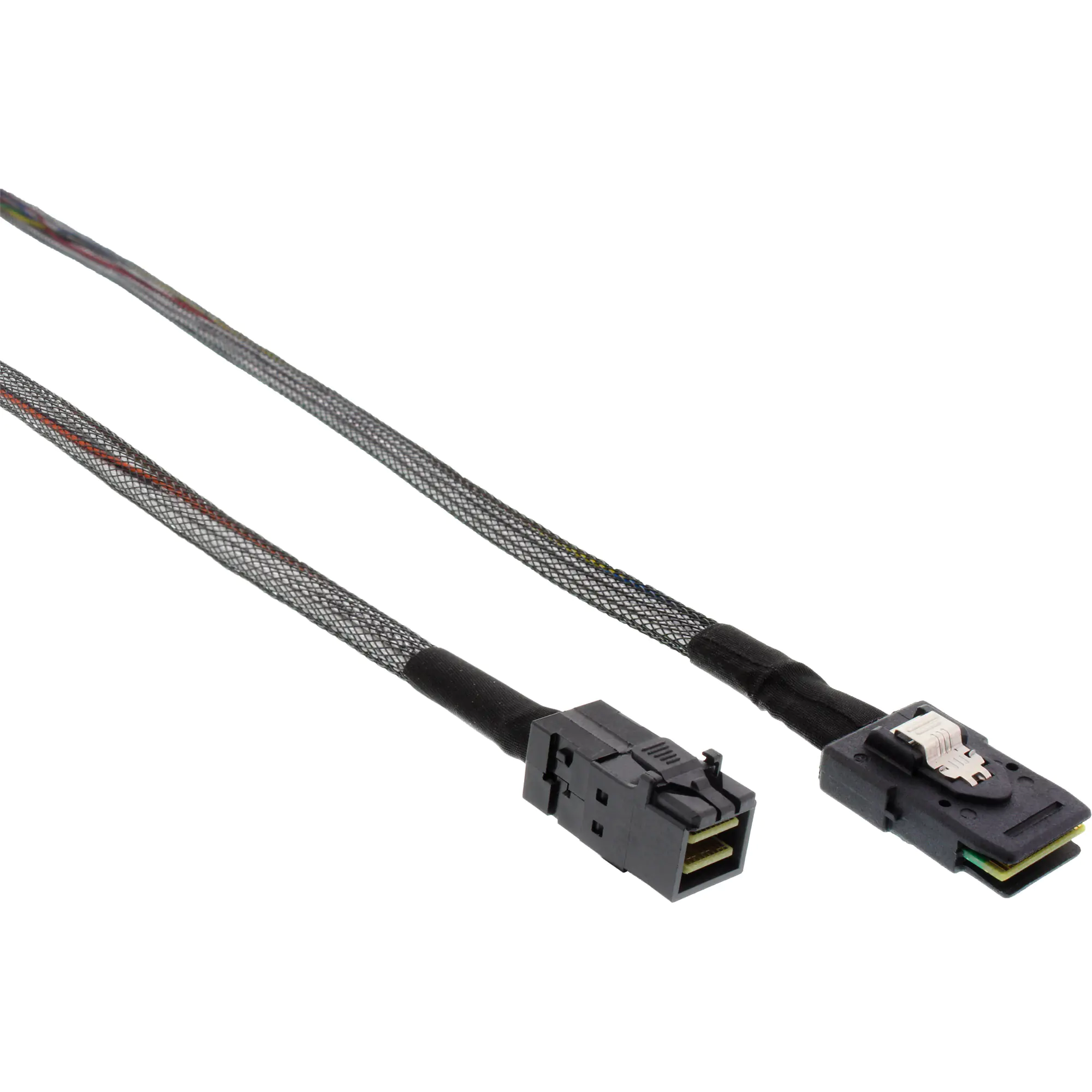 InLine - Internes SAS-Kabel - mit Sidebands - gerade durchgeführt - 4-Lane - 4x Mini SAS HD (SFF-8643) zu 36 PIN 4iMini MultiLane - 50 cm - Schwarz