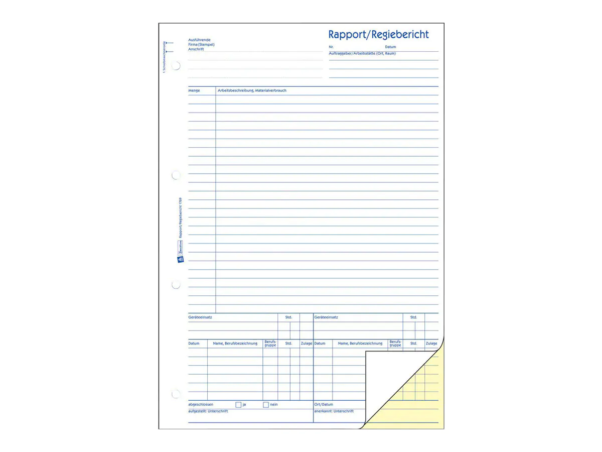 Avery Zweckform Rapport/Regiebericht - 40 Blatt - A4 (210 x 297 mm) 1769