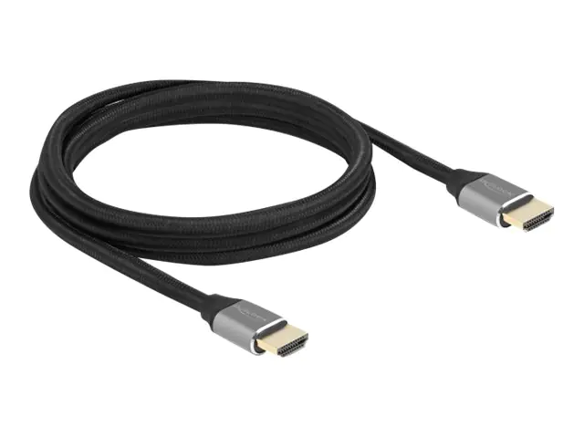 Delock - Ultra High Speed - HDMI-Kabel - HDMI männlich zu HDMI männlich - 2 m - Dreifachisolierung - Grau - hauchvergoldete Kontakte, unterstützt 8K 60 Hz (7680 x 4320)