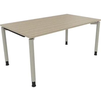 Schreibtisch Vierfuß Rundrohr B1600xT900xH680-820 si/Eiche Natur Schreibtisch Vierfuß Rundrohr B1600xT900xH680-820 si/Eiche Natur