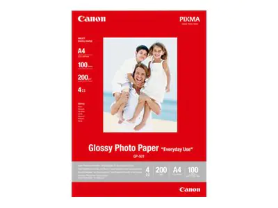 Canon Fotopapier Glossy DIN A4 200g/m² weiß glänzend 100 Bl./Pack.