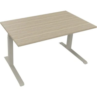 Sitz-/Stehtisch Kufe Doppels. Quad. B1400xT800xH645-1275 si/Eiche Nat Sitz-/Stehtisch Kufe Doppels. Quad. B1400xT800xH645-1275 si/Eiche Nat