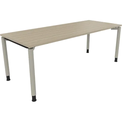 Schreibtisch Vierfuß Rundrohr B2000xT800xH680-820 si/Eiche Natur Schreibtisch Vierfuß Rundrohr B2000xT800xH680-820 si/Eiche Natur