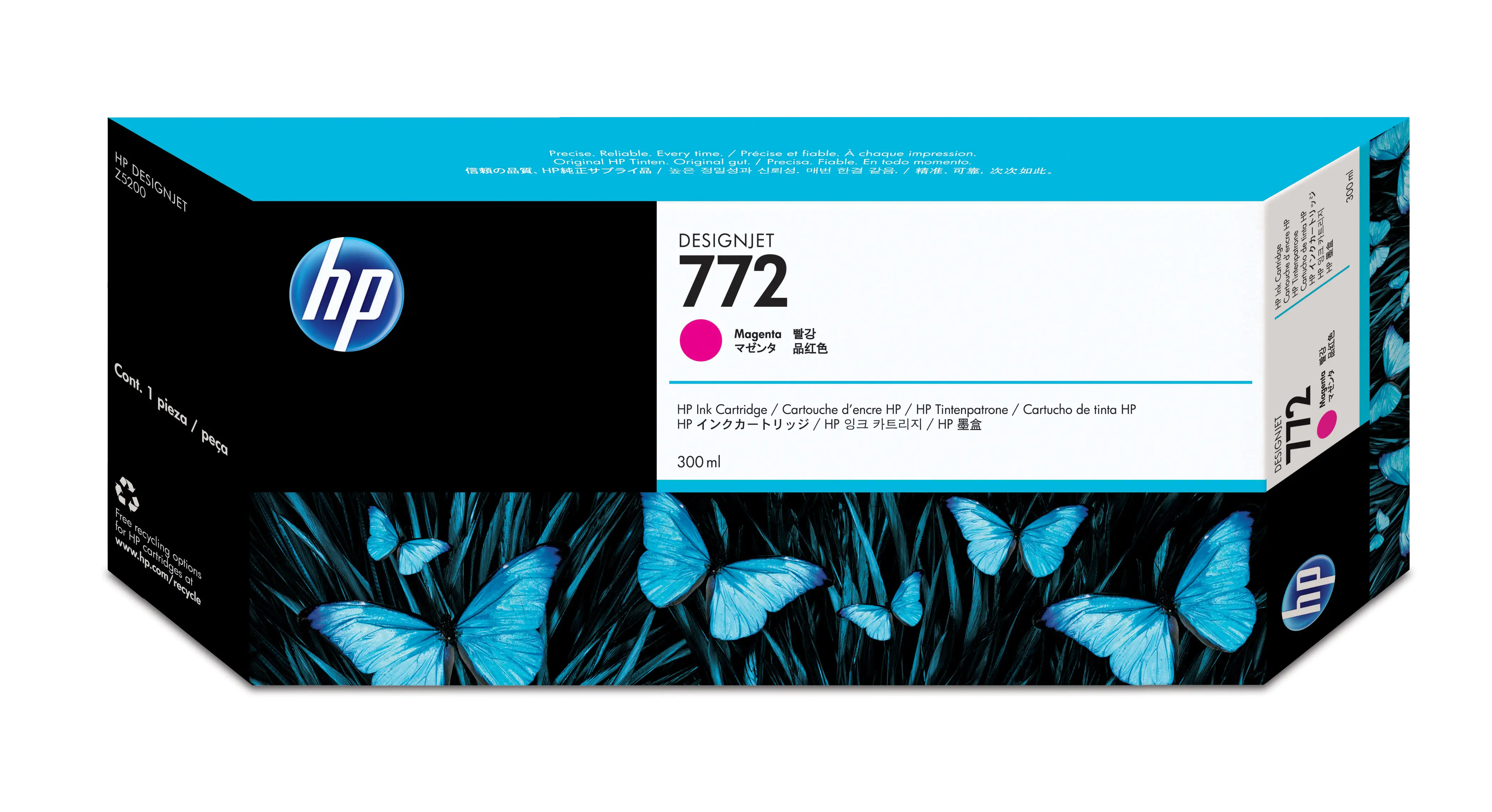 HP 772 - 300 ml - Magenta - Original - DesignJet - Tintenpatrone - für DesignJet HD Pro MFP, SD Pro MFP, Z5200 PostScript, Z5400 PostScript ePrinter HP 772 - 300 ml - Magenta - Original - DesignJet - Tintenpatrone - für DesignJet HD Pro MFP, SD Pro MFP, Z5200 PostScript, Z5400 PostScript ePrinter