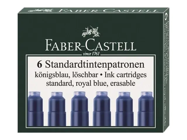 FABER-CASTELL Tintenpatrone - nicht dauerhaft - Königsblau (Packung mit 6) 185506