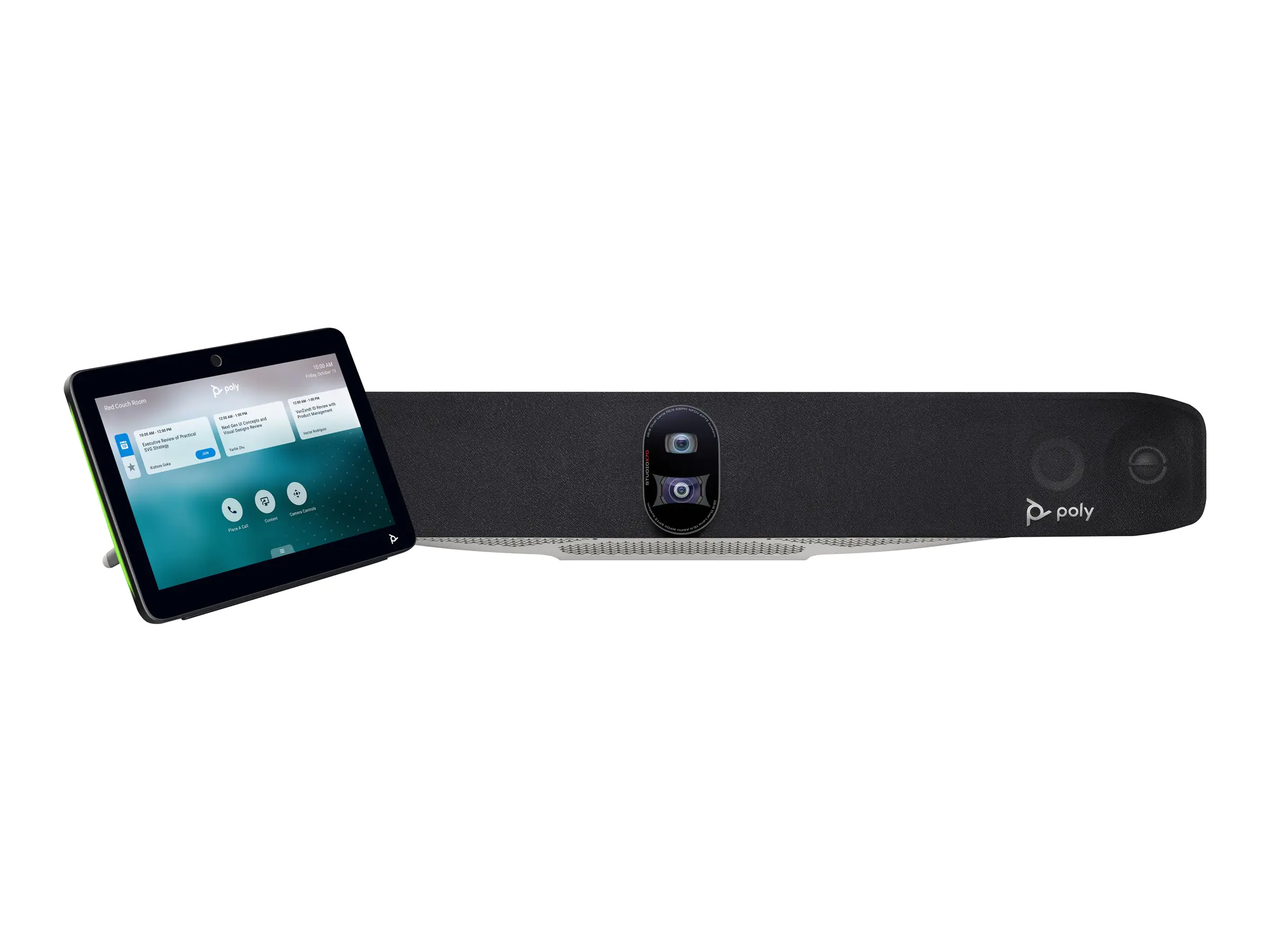 Poly Studio X70 - All-in-One Videoleiste (Poly TC10 Touchcontroller, Videoleiste) - Zoom Certified, Zertifiziert für Microsoft Teams, Google Meet Certified - Schwarz