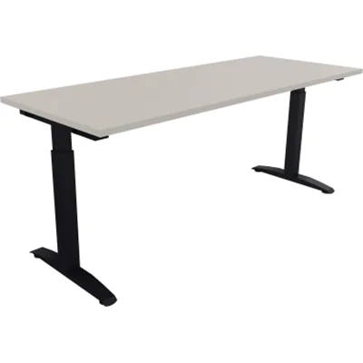 Schreibtisch Kufe Einzels. Quadrat B1400xT700xH650-850 an/Lichtgrau