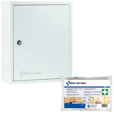 FIRST AID ONLY Verbandschrank gefüllt DIN 13157 Metall, lackiert weiß FIRST AID ONLY Verbandschrank gefüllt DIN 13157 Metall, lackiert weiß