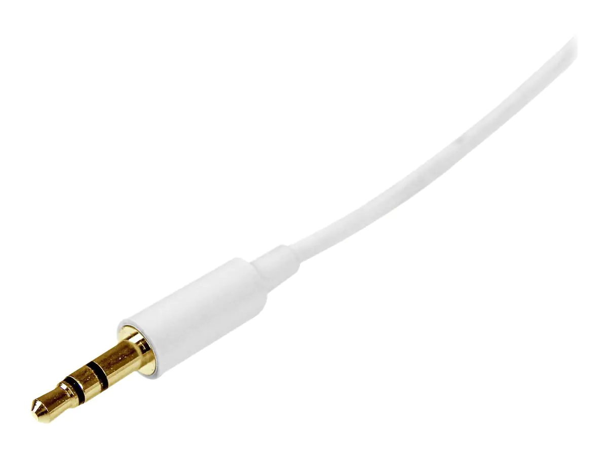 StarTech 1m Stereo Audiokabel 3,5mm Klinke - Stecker/Stecker - Weiß - Aux Kabel - Audiokabel - mini-phone stereo 3.5 mm männlich zu mini-phone stereo 3.5 mm männlich - 1 m - weiß