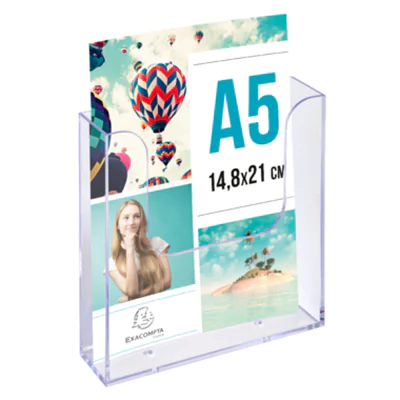 Exacompta Wandprospekthalter 65058D A5 hoch 1Fach transparent Exacompta Wandprospekthalter 65058D A5 hoch 1Fach transparent