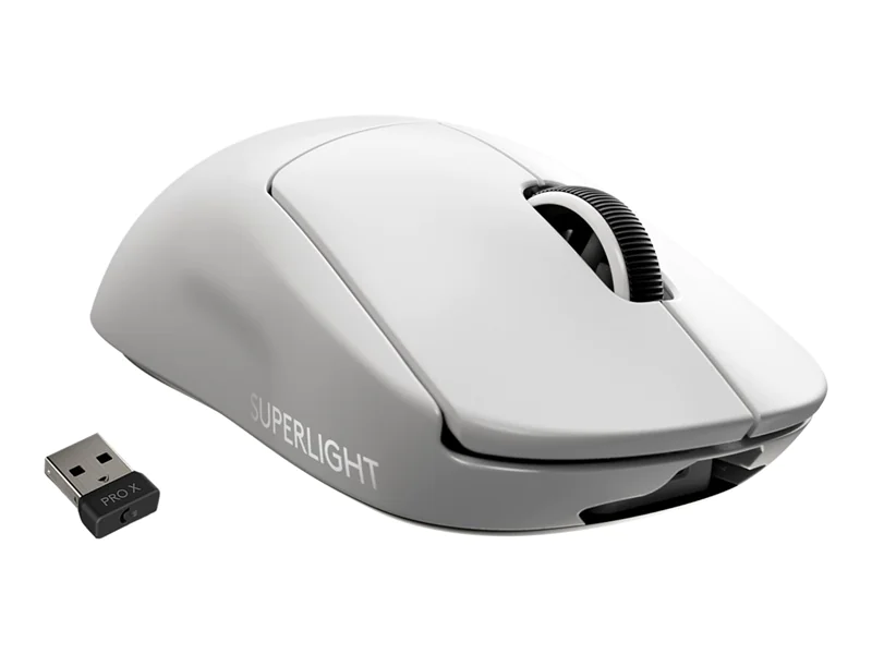 Logitech PRO X SUPERLIGHT Wireless Gaming Mouse - Maus - optisch - 5 Tasten - kabellos - 2.4 GHz - USB Logitech LIGHTSPEED Empfänger - weiß