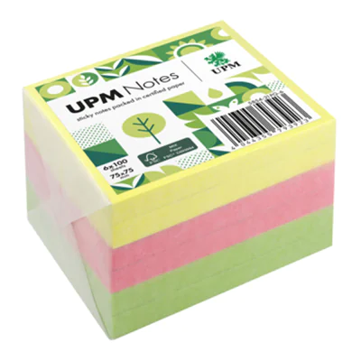 UPM Notes Haftnotiz Brillant 75 x 75 mm (B x H) je 2 x gelb, rosa, grün 100 Bl./Pack. 6 Block/Pack. UPM Notes Haftnotiz Brillant 75 x 75 mm (B x H) je 2 x gelb, rosa, grün 100 Bl./Pack. 6 Block/Pack.