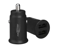 Ansmann Ladegerät InCar Charger 12-24V DC/1000mA/12W/Kfz/2xUSB/5V bl
