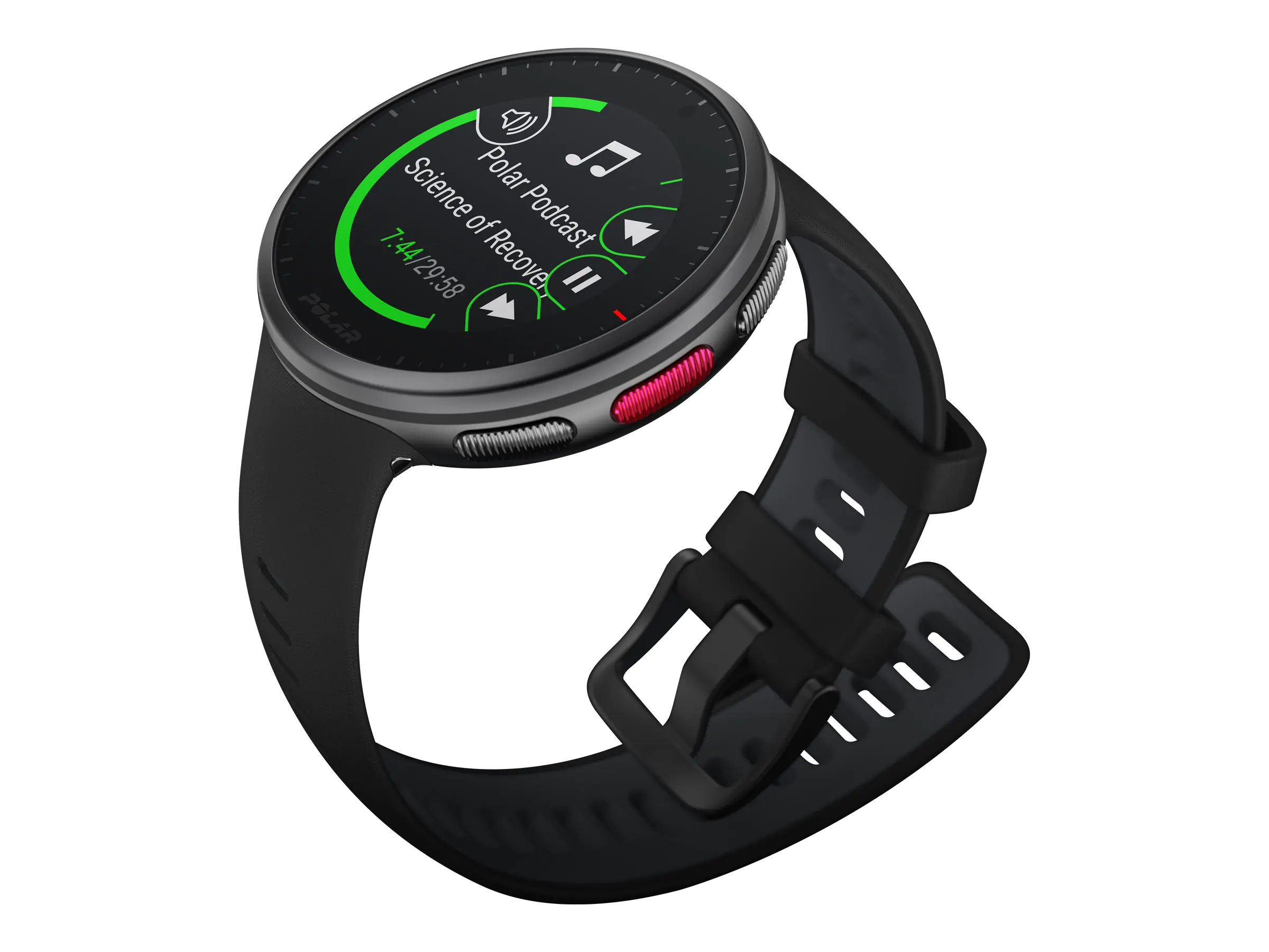 Polar Vantage V2 HR - Schwarz - intelligente Uhr mit Band - Silikon - Bandgröße: M/L - Anzeige 3 cm (1.2") - Bluetooth - 52 g