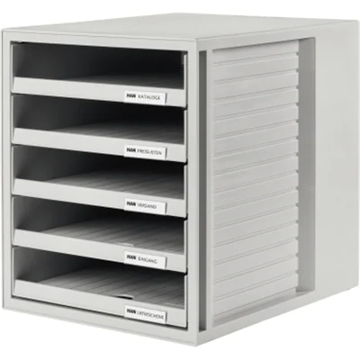 HAN Schubladenbox 1401-11 DIN A4 5Schubfächer PS lichtgrau/lichtgrau HAN Schubladenbox 1401-11 DIN A4 5Schubfächer PS lichtgrau/lichtgrau