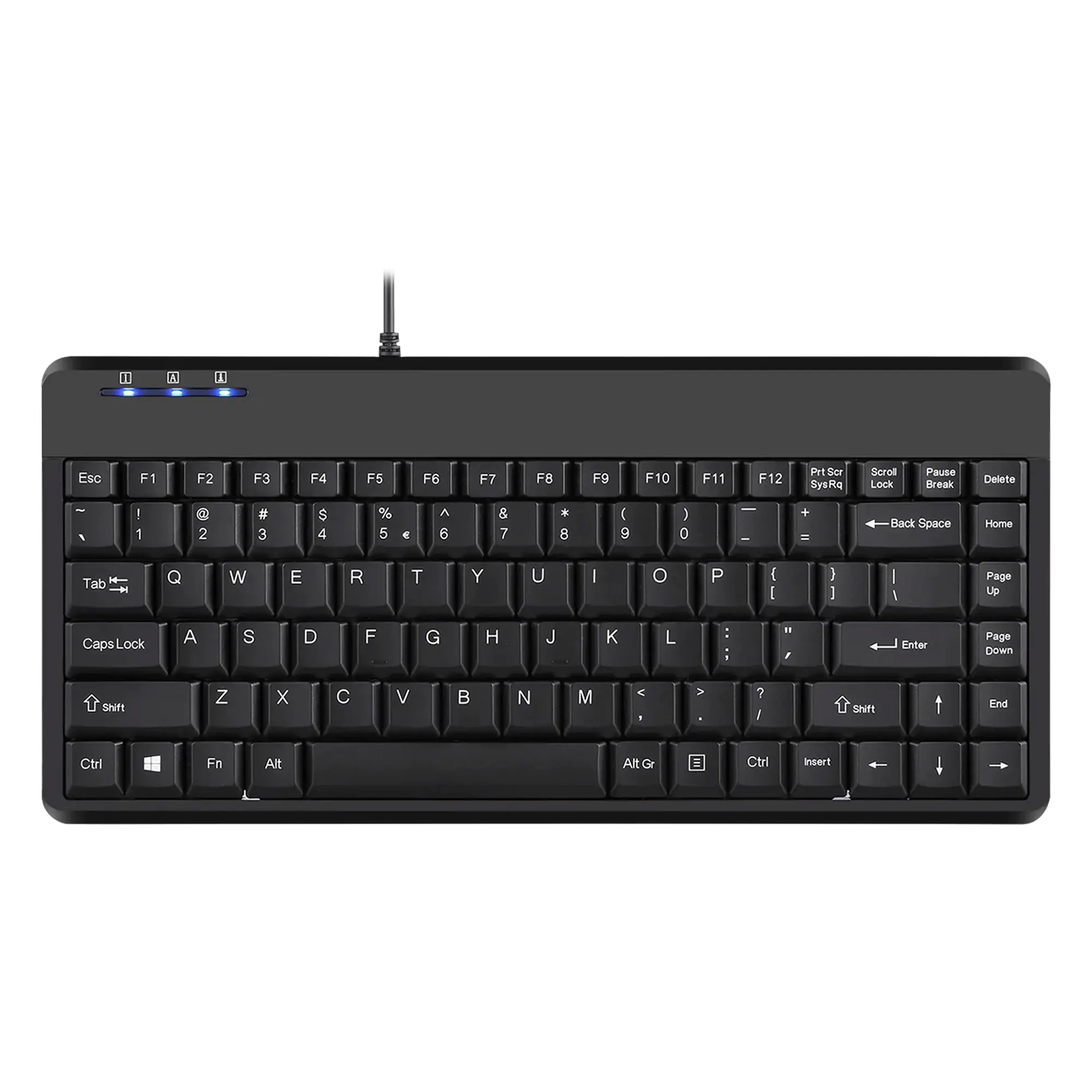 Perixx PERIBOARD-409 H US Mini USB-Tastatur 2 Hubs schwarz US-Layout - Tastatur
