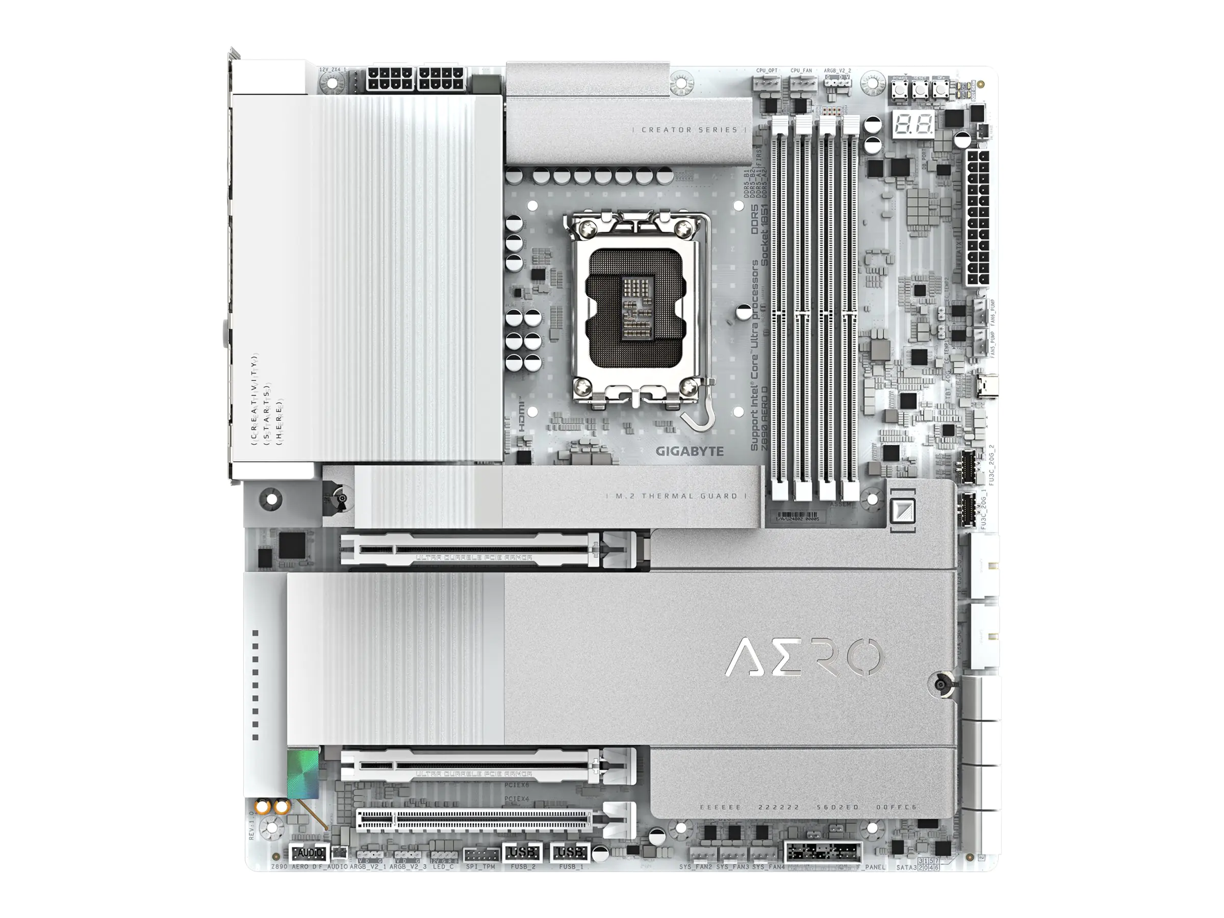 Gigabyte Z890 AERO D - Motherboard - ATX - LGA1851-Sockel - Z890 Chipsatz - USB 3.2 Gen 2, USB 3.2 Gen 1, USB4 - 2 x 2.5 Gigabit LAN, Bluetooth, Wi-Fi 7 - Onboard-Grafik (CPU erforderlich) - HD Audio (8-Kanal)