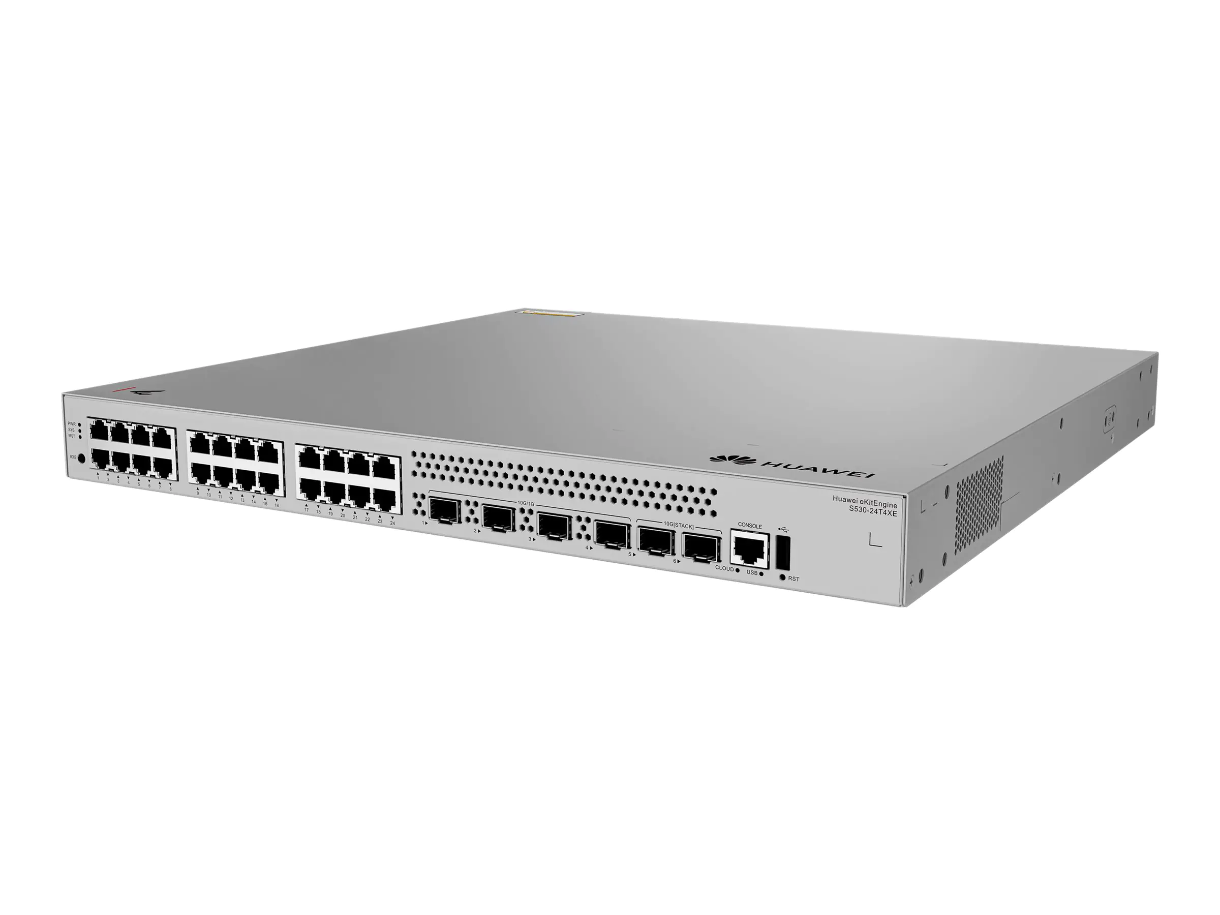 Huawei S530-24T4XE 24x10/100/1000BASE-T ports 4x10GE SFP+ ports 2x12GE stack ports with 1xAC pow