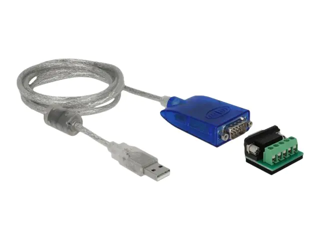 DeLOCK Adapter USB Type-A to Serial RS-422/485 DB9 with surge protection 600 W and extended temperature range - Serieller Adapter - USB 2.0 - RS-422/485 - Blau
