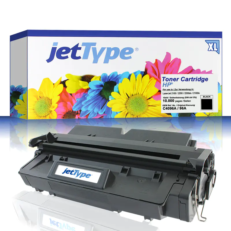 jetType Toner kompatibel zu HP C4096A 96A schwarz 10.000 Seiten Große Füllmenge 1 Stück