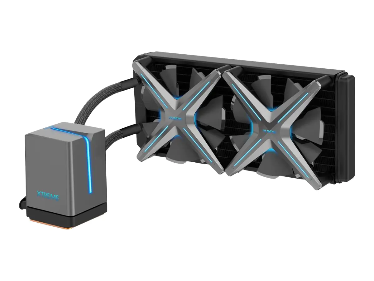 Inter-Tech ALSEYE X240 - Prozessor-Flüssigkeitskühlsystem - (für: LGA775, LGA1156, AM2, AM2+, LGA1366, AM3, LGA1155, AM3+, LGA2011, FM1, FM2, LGA1150, LGA1151, AM4, LGA2066 (Square ILM) Socket, LGA1200) - Kupfer - 120 mm