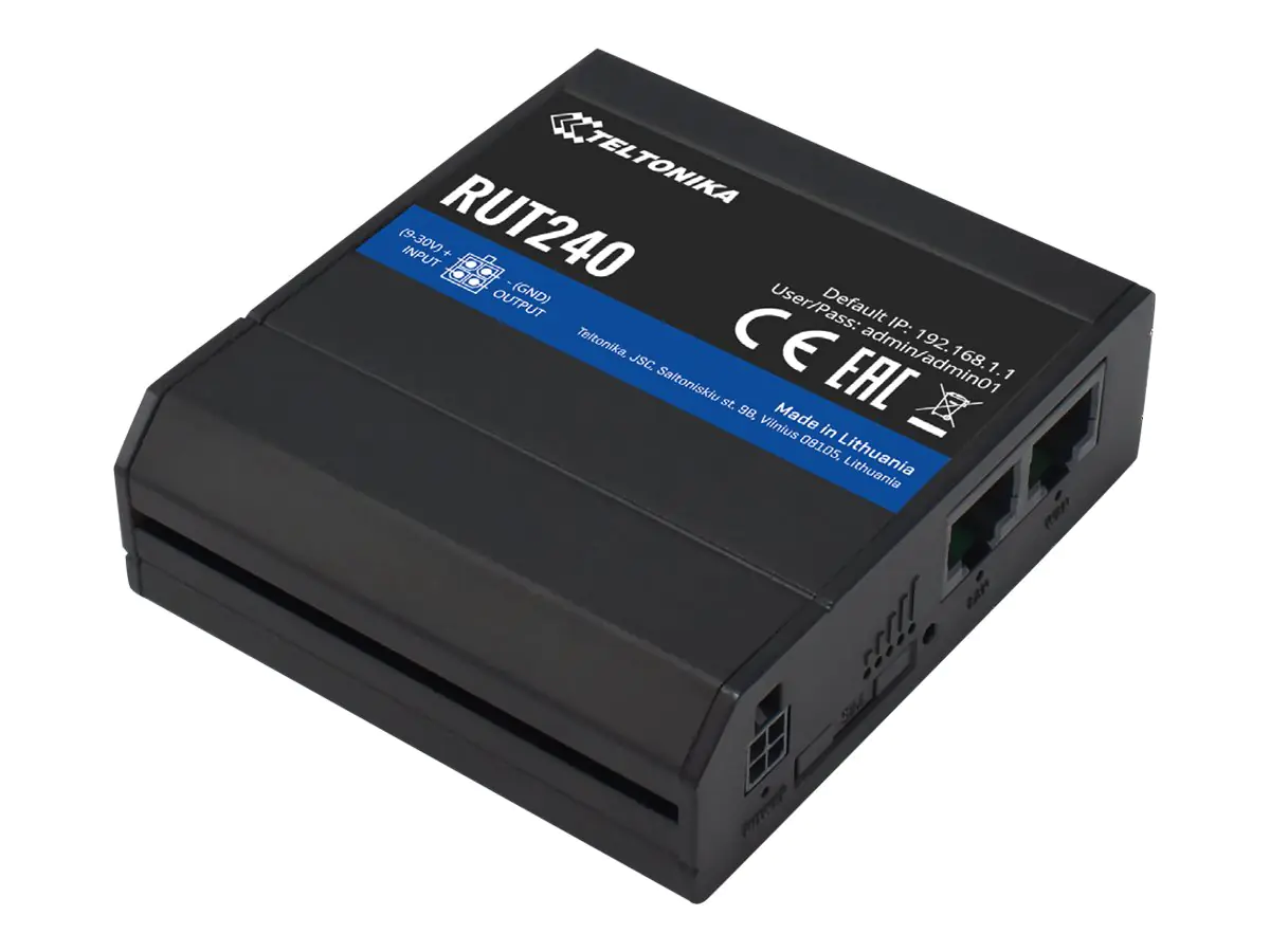 Teltonika RUT240 - Wireless Router - WWAN - Wi-Fi - 2,4 GHz - an DIN-Schiene montierbar