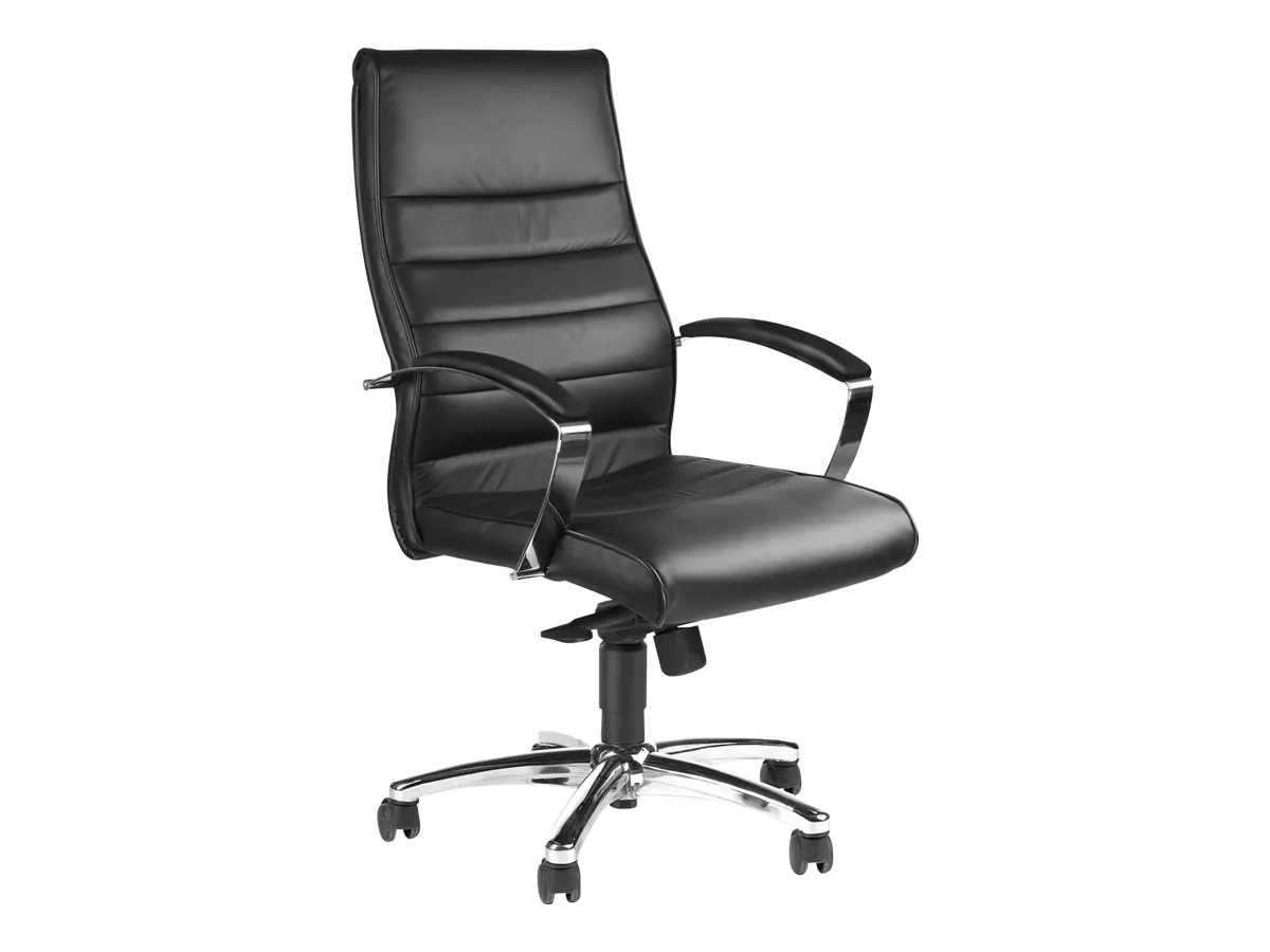 TOPSTAR Bürodrehstuhl TD Lux 10 42-51cm Wippmechanik Rolle hart gebremst (für Teppichboden) Stahl, verchromt schwarz