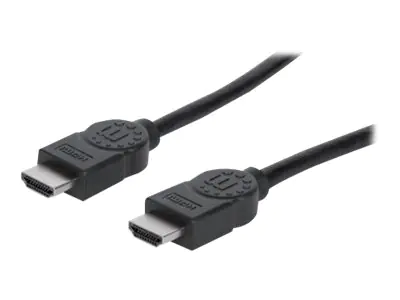 Manhattan HDMI Cable with Ethernet, 4K@30Hz (High Speed), 15m, Male to Male, Black, Ultra HD 4k x 2k, Fully Shielded, Gold Plated Contacts, Lifetime Warranty, Polybag - HDMI-Kabel mit Ethernet - HDMI männlich zu HDMI männlich - 15 m - Doppelisolierung - S