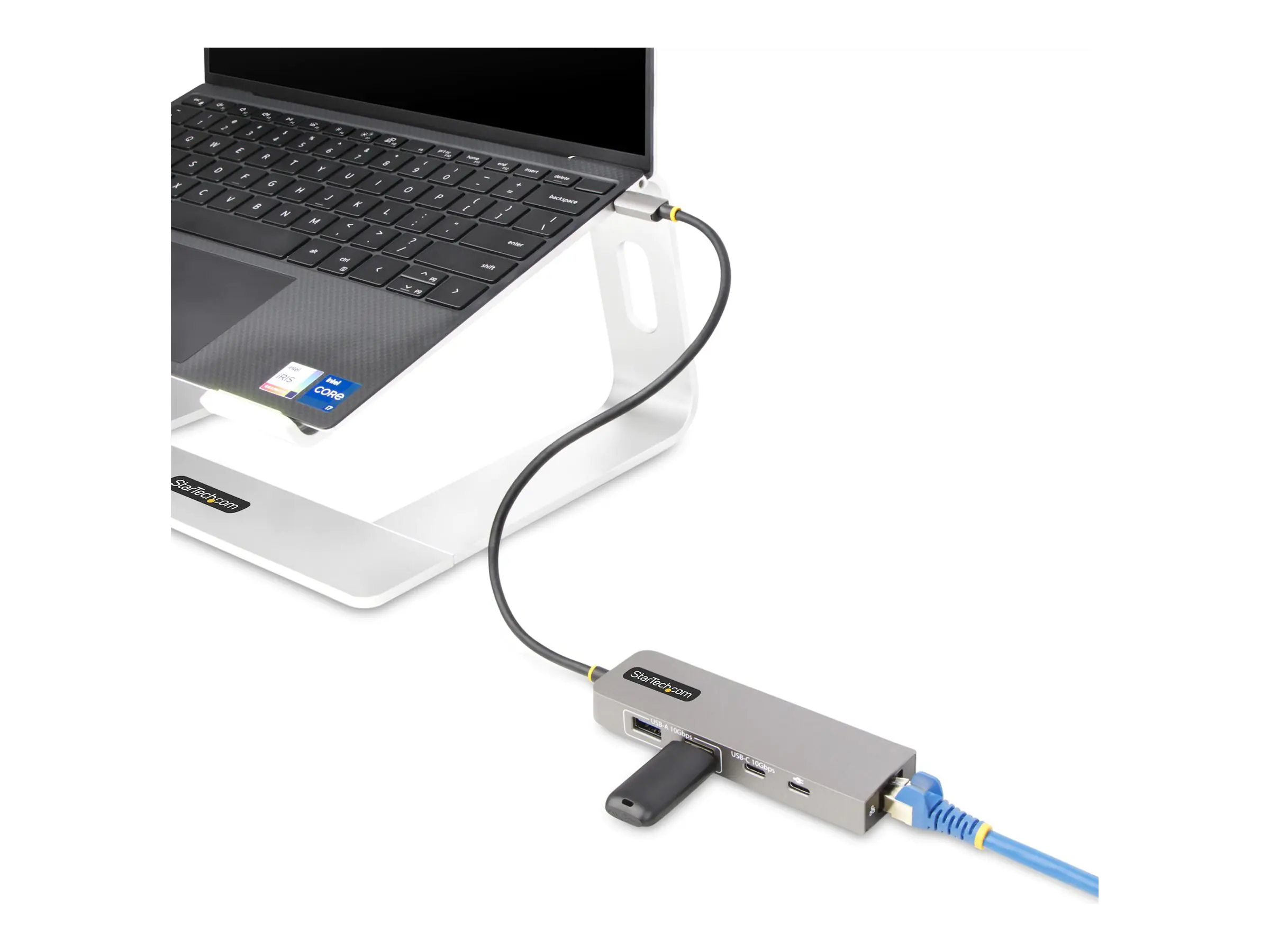 StarTech 3-Port USB-C Hub with 2.5 Gigabit Ethernet and 100W Power Delivery Passthrough Laptop Charging, USB-C to 2x USB-A/1x USB-C, USB 3.2 10Gbps Type-C Adapter Hub - Windows/macOS/Linux/Chromebook (10G2A1C25EPD-USB-HUB) - Hub - kompakt - 1 x USB-C + 3