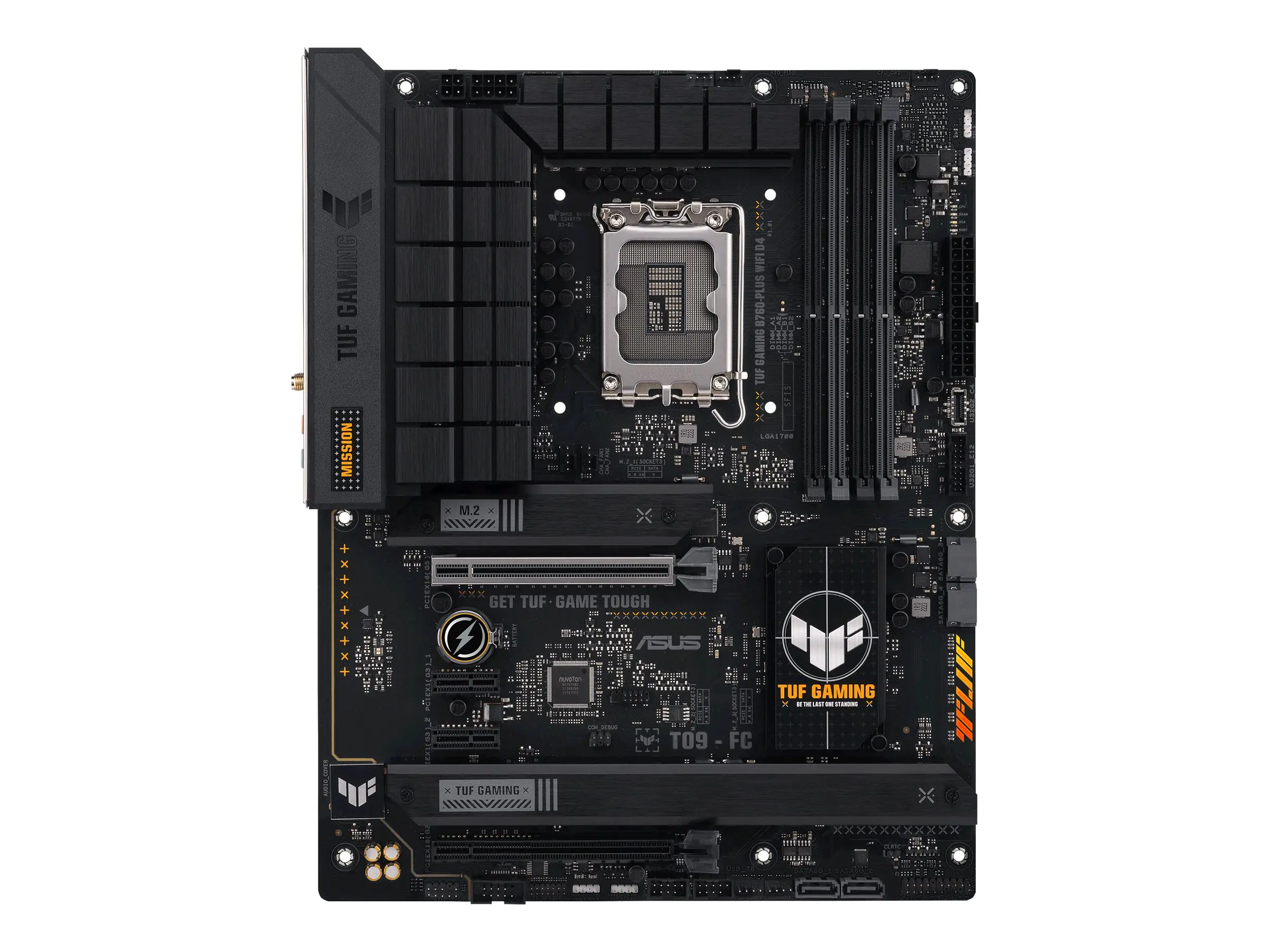 ASUS TUF GAMING B760-PLUS WIFI D4 - Motherboard - ATX - LGA1700-Sockel - B760 Chipsatz - USB 3.2 Gen 1, USB 3.2 Gen 2, USB-C 3.2 Gen 2x2 - 2.5 Gigabit LAN, Wi-Fi 6, Bluetooth - Onboard-Grafik (CPU erforderlich) - HD Audio (8-Kanal)