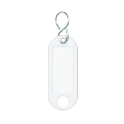 WEDO® Schlüsselanhänger 52 x 21 x 3 mm (B x H x T) S-Haken Kunststoff weiß 100 St./Pack.