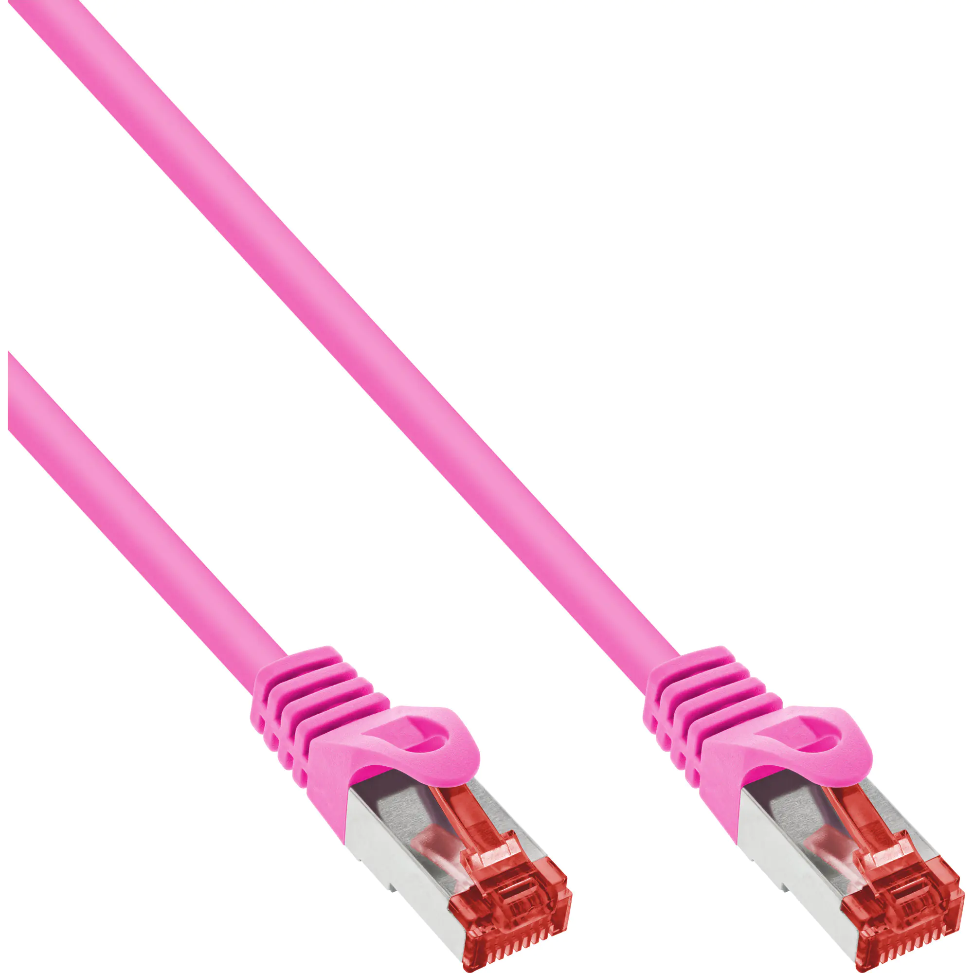 InLine - Patch-Kabel - RJ-45 (M) zu RJ-45 (M) - 1 m - SSTP-Kabel - CAT 6 - geformt - pink