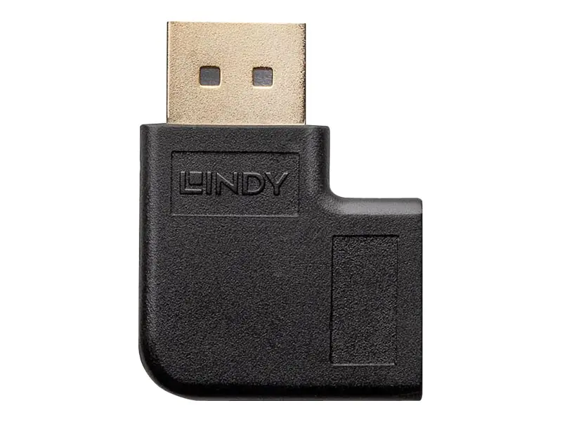 Lindy - DisplayPort-Adapter - DisplayPort (M) zu DisplayPort (W) nach rechts abgewinkelt - DisplayPort 1.4 - 8K Unterstützung - Schwarz