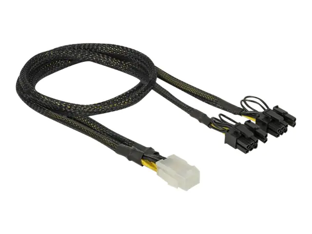 DeLOCK - Stromkabel - 6-poliges PCIe Power (W) bis 8-poliger PCIe Power (6+2) (M) - 30 cm - Schwarz