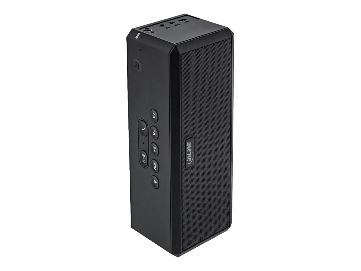 InLine WOOME 2 - Lautsprecher - tragbar - kabellos - Bluetooth, NFC - 20 Watt - Schwarz