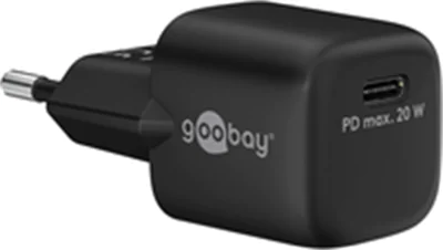 Goobay USB-C PD Schnellladegerät sw Nano 20W Polybeutel