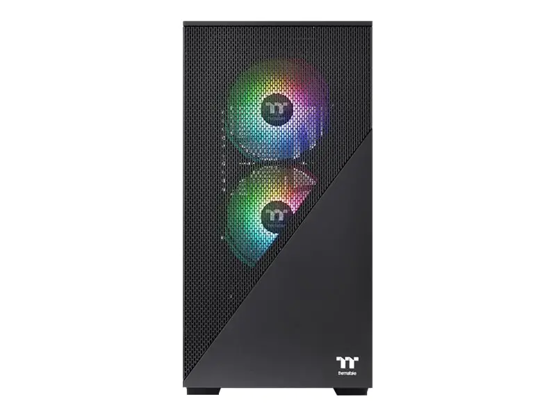 Thermaltake Divider 170 TG ARGB - Micro-Case - micro ATX - Seitenteil mit Fenster (gehärtetes Glas) - keine Spannungsversorgung (PS/2) - Schwarz - USB/Audio