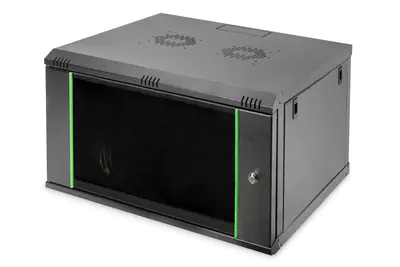 DIGITUS Dynamic Basic DN-19 07U-6/6-EC-SW - Schrank Netzwerkschrank - geeignet für Wandmontage - RAL 9005 - 7U - 48.3 cm (19")
