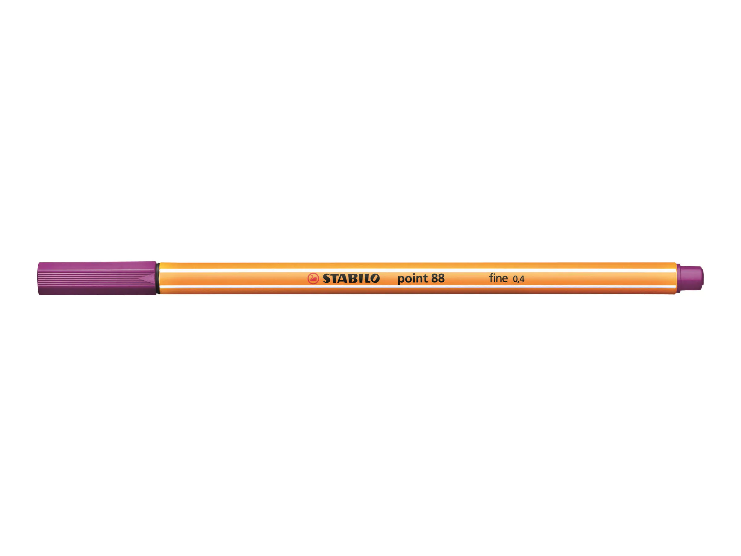 STABILO point 88 - Fineliner - Schwarz, Rot, Blau, Grün, Violett, fliederfarben - 0.4 mm (Packung mit 6) 88/6